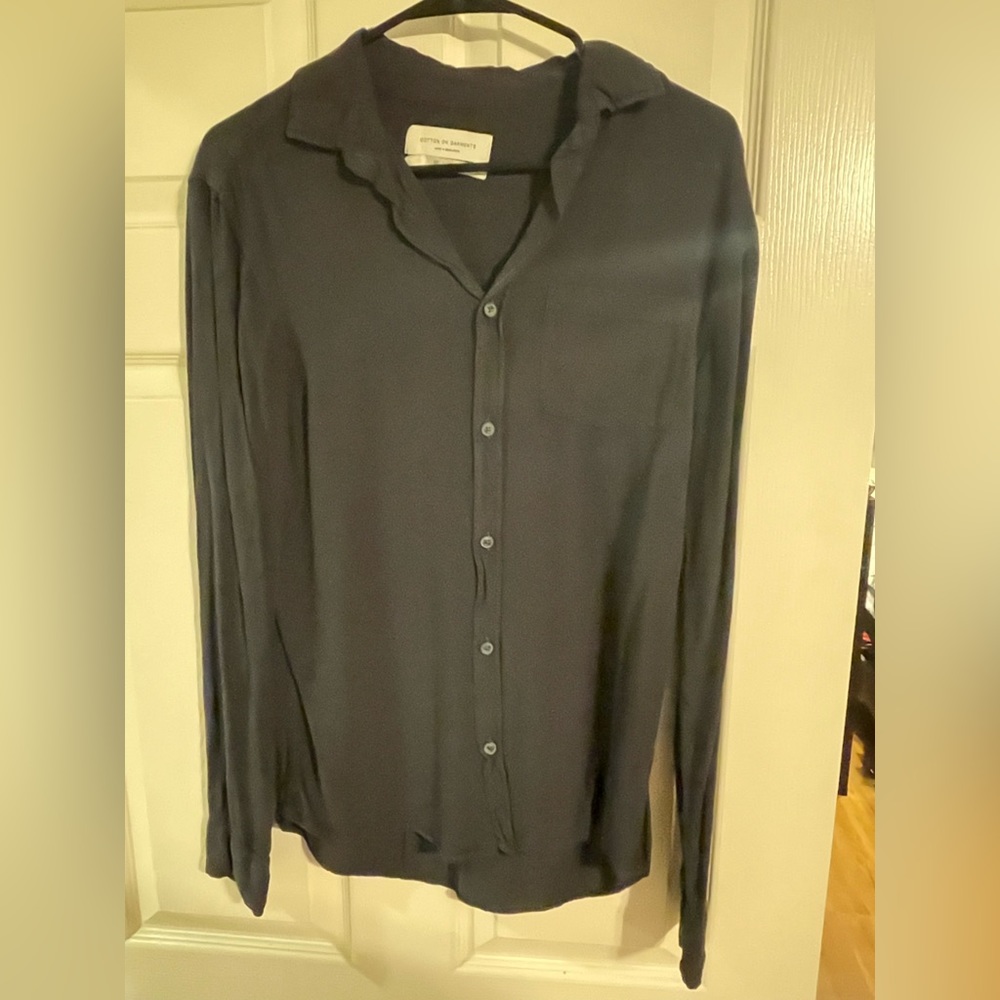 Men’s Cotton On Dark Gray Casual Buttondown Shirt, XS